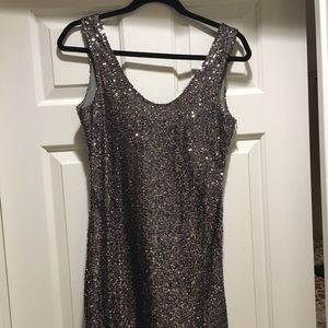 New Year’s Eve Silver Sequin Dress
